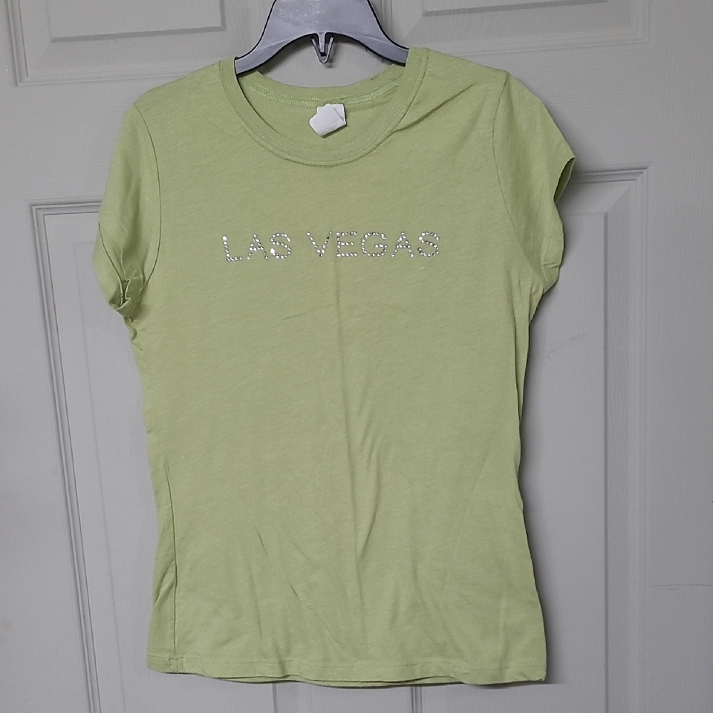 FREE (With >$20 Purchase) Las Vegas Bling Crewneck T-shirt Green Large
